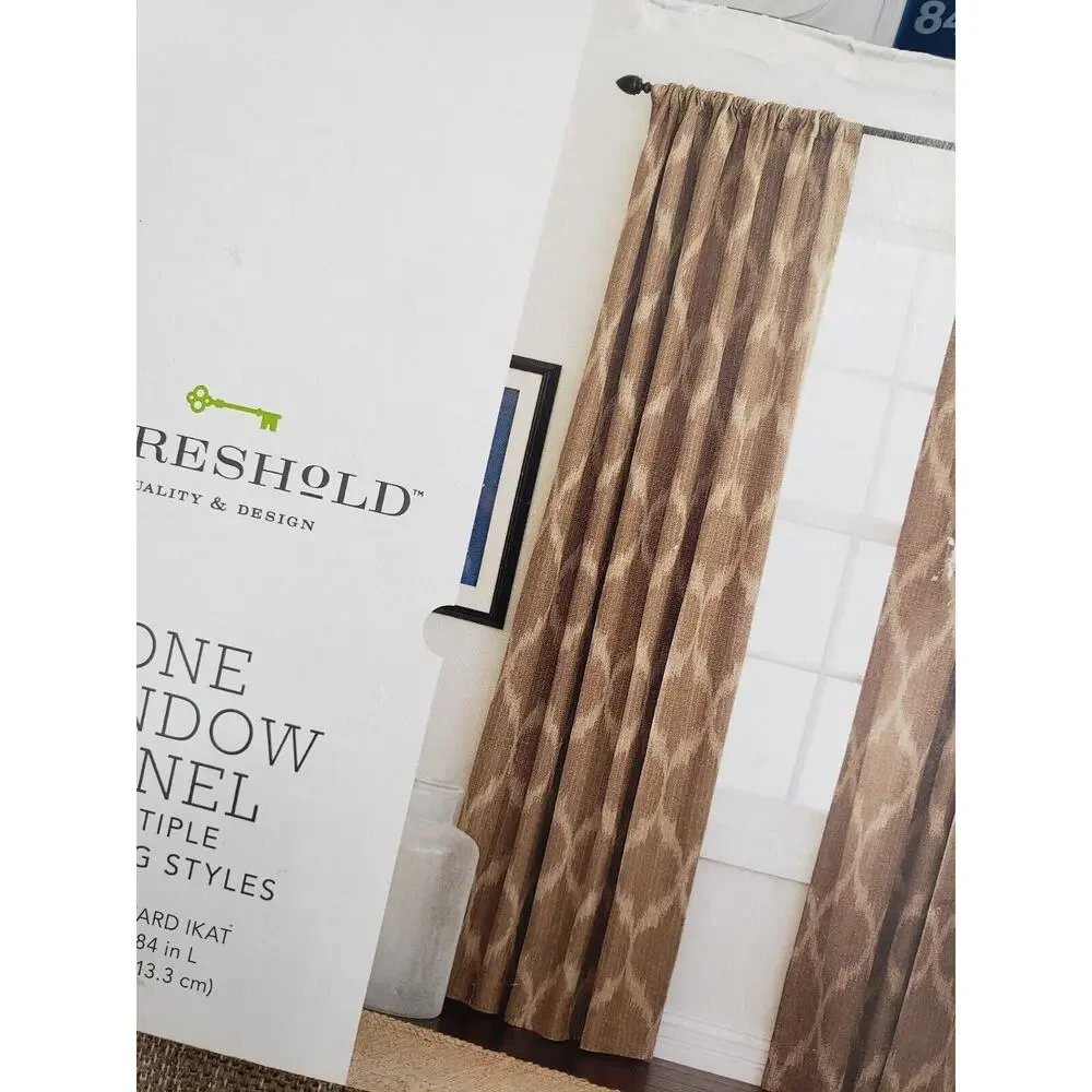 NEW Threshold Tan Jacquard Ikat 54x84 One Window Panel Target‎ Boho Tan Neutral